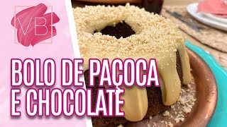 Bolo de paçoca e chocolate  Você Bonita 30062022 [upl. by Nyltyak]