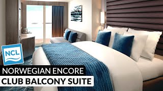 Norwegian Encore  Club Balcony Suite Full Tour amp Review 4K  Category MA MB MC [upl. by Aridni469]