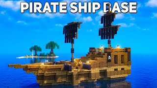 Minecraft Pirate Ship Base Tutorial how to build 119 [upl. by Atiuqat]