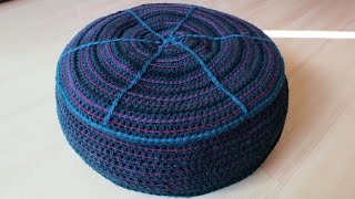 Sitzkissen häkeln  DIY  Crochet Pouf eng sub [upl. by Voltz]