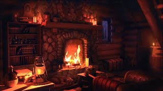 Wood Cabin Ambience  Heavy Blizzard Sounds for Sleep Relaxation amp Study with Fireplace Sounds [upl. by Yahiya98]