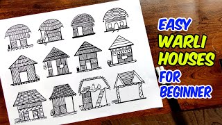 easy warli house for beginners  warli hut and house drawing  warli art [upl. by Jedlicka563]