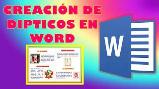 COMO CREAR UN DÍPTICO EN WORD [upl. by Leshia163]