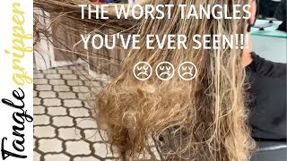 How to effectively detangle MATTED TANGLED KNOTTED hair easily [upl. by Christin609]