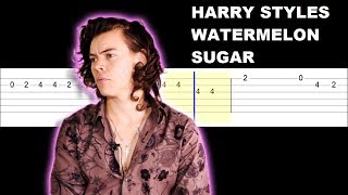 Harry Styles  Watermelon Sugar Easy Guitar Tabs Tutorial [upl. by Jovita]