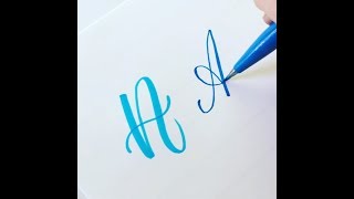 How to Write the Capital Alphabet 2 Styles in Calligraphy  Brush Lettering A to Z calligraphy [upl. by Noemis]