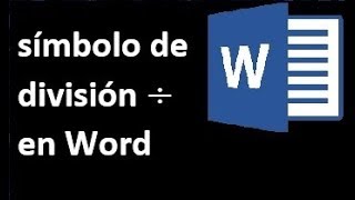 simbolo de division en word [upl. by Ahsinut875]