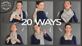 20 ways to wear a scarf  howto tips  Justine Leconte [upl. by Okire]