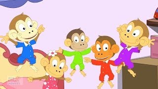 Five Little Monkeys Nursery Rhyme with Lyrics [upl. by Aiceila760]