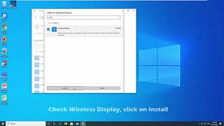 How to Install Miracast Connect Wireless Display Feature to Project to this PC in Windows 10 [upl. by Oicnedurp141]