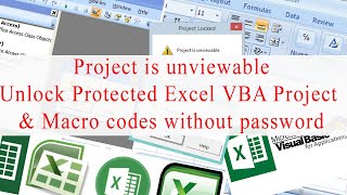 project is unviewable Unlock Protected Excel VBA Project and Macro codes without password [upl. by Haduj]