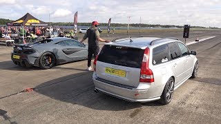 550HP Volvo V50 T5 vs 600HP McLaren 600LT [upl. by Bloom]