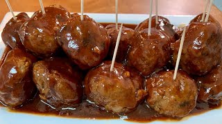 HOMEMADE BBQ MEATBALLS IN CROCKPOT [upl. by Kcered]