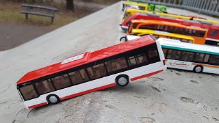 Toy Cars Slide Dlan Play Sliding Cars Video BUSES [upl. by Eifos]