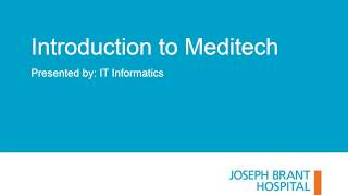 Introduction to Meditech [upl. by Tarton]