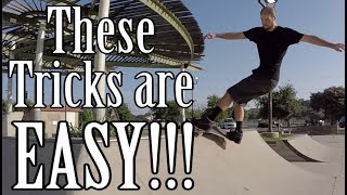 10 Easiest Mini Ramp Skateboarding Tricks Tutorials [upl. by Cirderf]