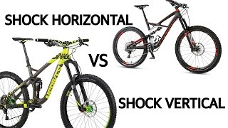 Shock Horizontal vs Shock Vertical en Bicicletas Doble Suspensión Posición del Amortiguador [upl. by Annahaj]