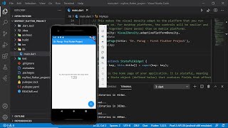 Create Edit amp Test First Flutter Project with Visual Studio Code Demo with Installation of VS Code [upl. by Inahteb988]