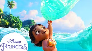 Baby Moana Meets the Ocean  Disney Princess [upl. by Cressy]