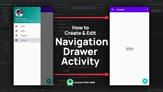 How to Create and Edit NAVIGATION DRAWER ACTIVITY 2021  EASIEST WAY  Android Studio Latest Version [upl. by Arfihs]