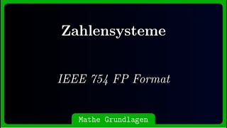 Dezimalzahlen in IEEE 754 Floating Point Format einfacher Genauigkeit umrechnen [upl. by Natie310]