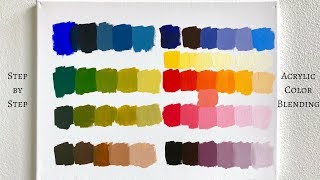 PRIMARY COLORS ONLY Acrylic Color Mixing Tutorial ColorByFeliks [upl. by Ellenrahs]