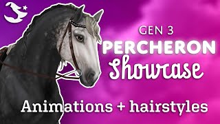 Percheron Showcase  Animations amp hairstyles  Star Stable Online⭐️ [upl. by Trautman]