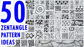 50 Zentangle  Doodle  Tangle Ideas For Beginners [upl. by Bibi]