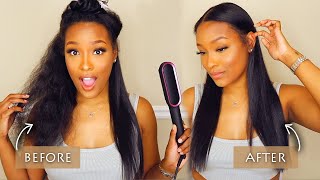 SIS You Need This Straightener  TYMO RING Hair Straightening Brush Review  Fabulous Bre [upl. by Odnomor]