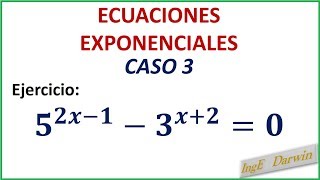 ECUACIONES EXPONENCIALES  CASO 3 logaritmos [upl. by Avlasor]