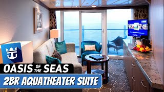 Oasis of the Seas  2BR Spacious Aqua Theater Suite Tour amp Review 4K  Royal Caribbean Cruise [upl. by Avaria]