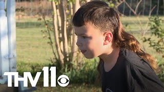 8yearold has the best mullet in America [upl. by Gnivri]