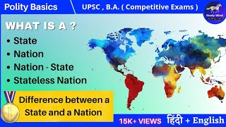 What is a Nation State  Diff bw Nation amp State Stateless Nation amp Nation State BAUPSC NTA [upl. by Leanora]