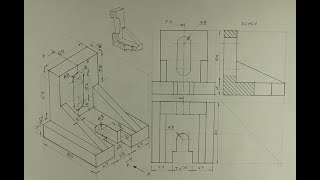 Sectional orthographic  Engineering drawing  Technical drawing [upl. by Uyr]