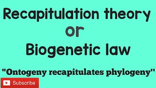 Recapitulation theory  Biogenetic law [upl. by Edina]