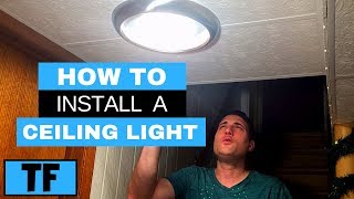 LED Ceiling Light Installation Flush Mount Project Source Fixture From Lowes DIY [upl. by Kcirrez317]