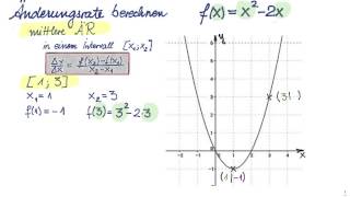 Änderungsrate berechnen  Differenzenquotient  Differentialquotient [upl. by Ethelbert]