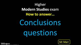 Mr Marr  Higher Modern Studies  Conclusions [upl. by Olzsal]