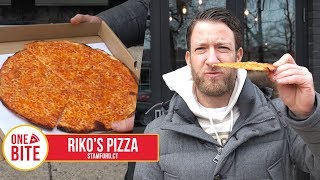 Barstool Pizza Review  Rikos Pizza Stamford CT [upl. by Eiznek]