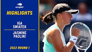 Iga Swiatek vs Jasmine Paolini Highlights  2022 US Open Round 1 [upl. by Llerut]