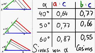 Trigonometrie  Seitenverhältnisse am rechtwinkligen Dreieck [upl. by Thagard]