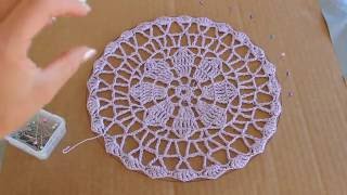 How To Block A Crochet Doily [upl. by Atorod787]