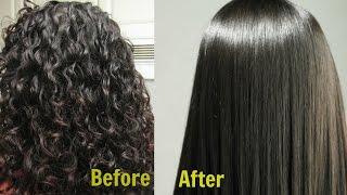 Permanent Hair Straightening at home in 3 Ways  Silk amp shine Naturally [upl. by Barbur]