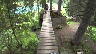 Morzine Downhill Mountain Biking 2013 Crash  GoPro Headcam [upl. by Lindon68]