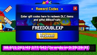 ALL 25 FREE DOUBLE XP CODES in 1 MINUTE for ROBLOX BLOX FRUITS [upl. by Parke295]