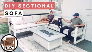 How to Build a DIY Sectional Sofa Free Couch Plans  Angled Backrest Design [upl. by Casta]