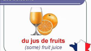 French Lesson 26  DRINKS FOOD VOCABULARY  LES BOISSONS Vocabulaire  Bebidas en francés [upl. by Wexler]