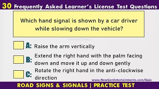 30 Frequently Asked Learners License Test Questions  RTO Exam Practice  Road Signs  India  LLR [upl. by Brookner]