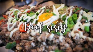 How to cook sizzling beef Sisig Filipino food easy recipe ASMR [upl. by Dyob]