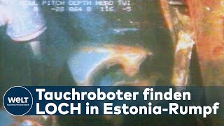 SCHIFFSUNGLÜCK IN OSTSEE Mysteriöses Loch in EstoniaRumpf gibt Rätsel auf [upl. by Arawaj]